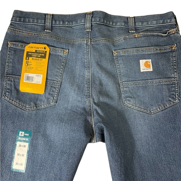 Carhartt Mens Force relaxed fir low rise 5 pockets Jeans Size 38x30 - Picture 10 of 11